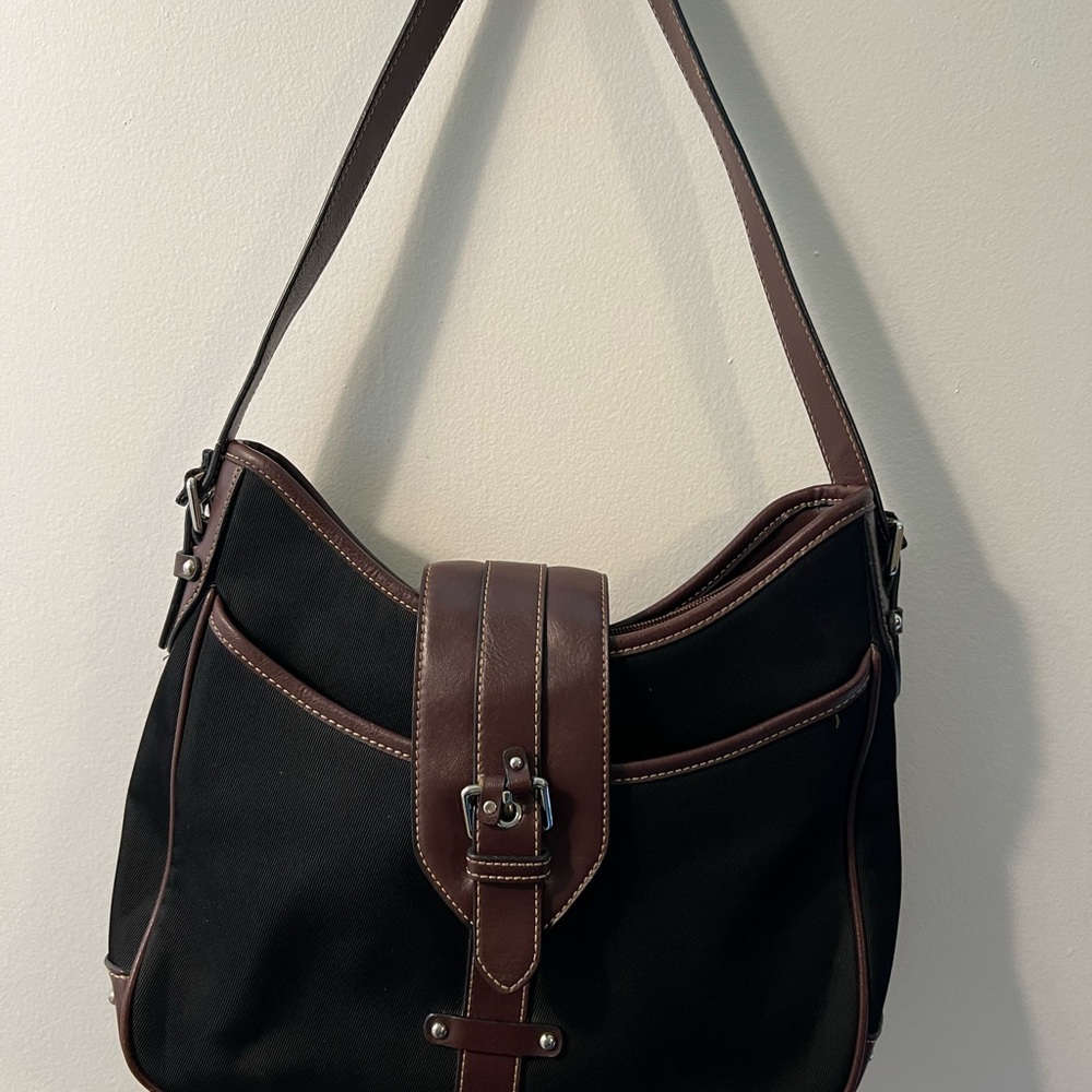 Etienne Aigner Black and Brown Shoulder Bag